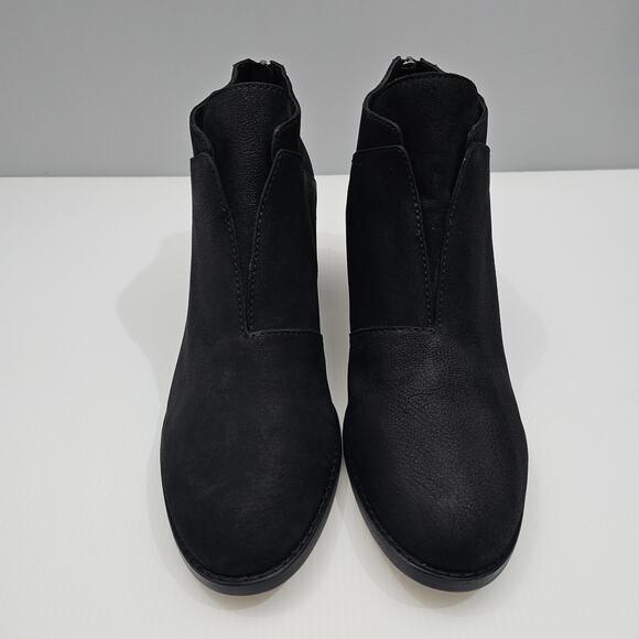 Eileen Fisher Bren Ankle Bootie Women 9 Black Leather Block Heel Fall Minimalist - Picture 4 of 14